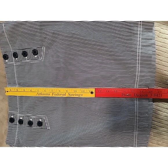 Talbots Navy and White stripe skirt with Nautical accent buttons 12p NWT - Picture 6 of 6